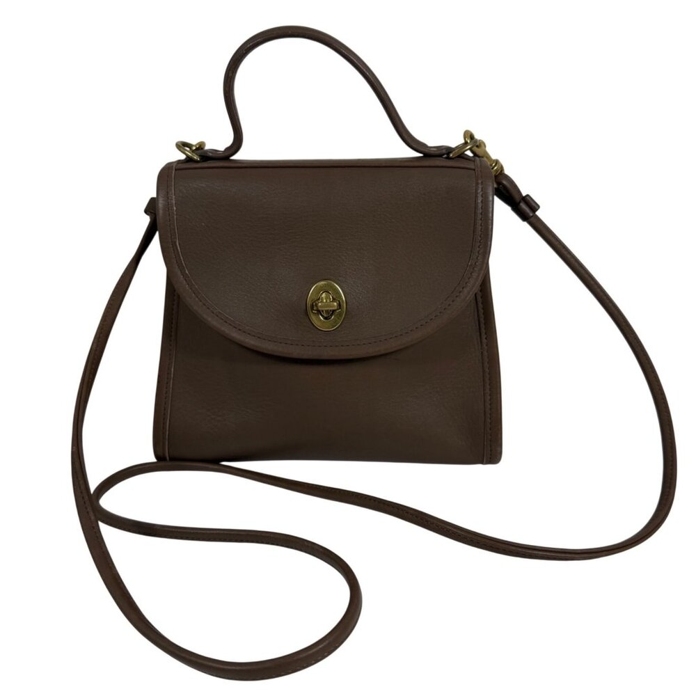 Vintage Coach Taupe Regina Crossbody Bag Style 9983 HTF Holiday Preview 1995